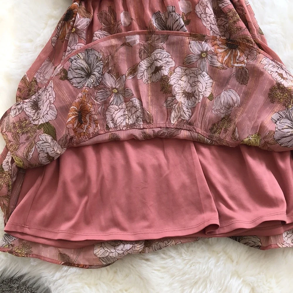 Monteau Los Angeles Floral Spring Dress Size M - Picture 4 of 8